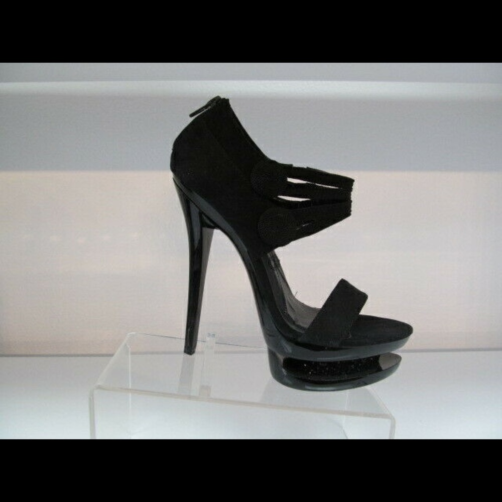 New Women’s Shoes Black Glitter Platforms Sandals